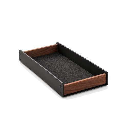 Aldermere felt lined walnut pen tray on a white background