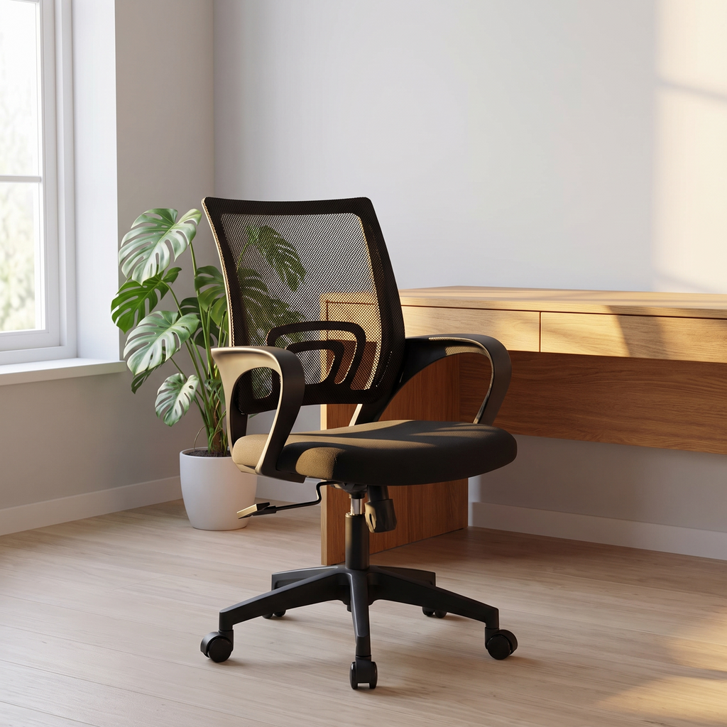Wexley office chair in a bright minimal home office